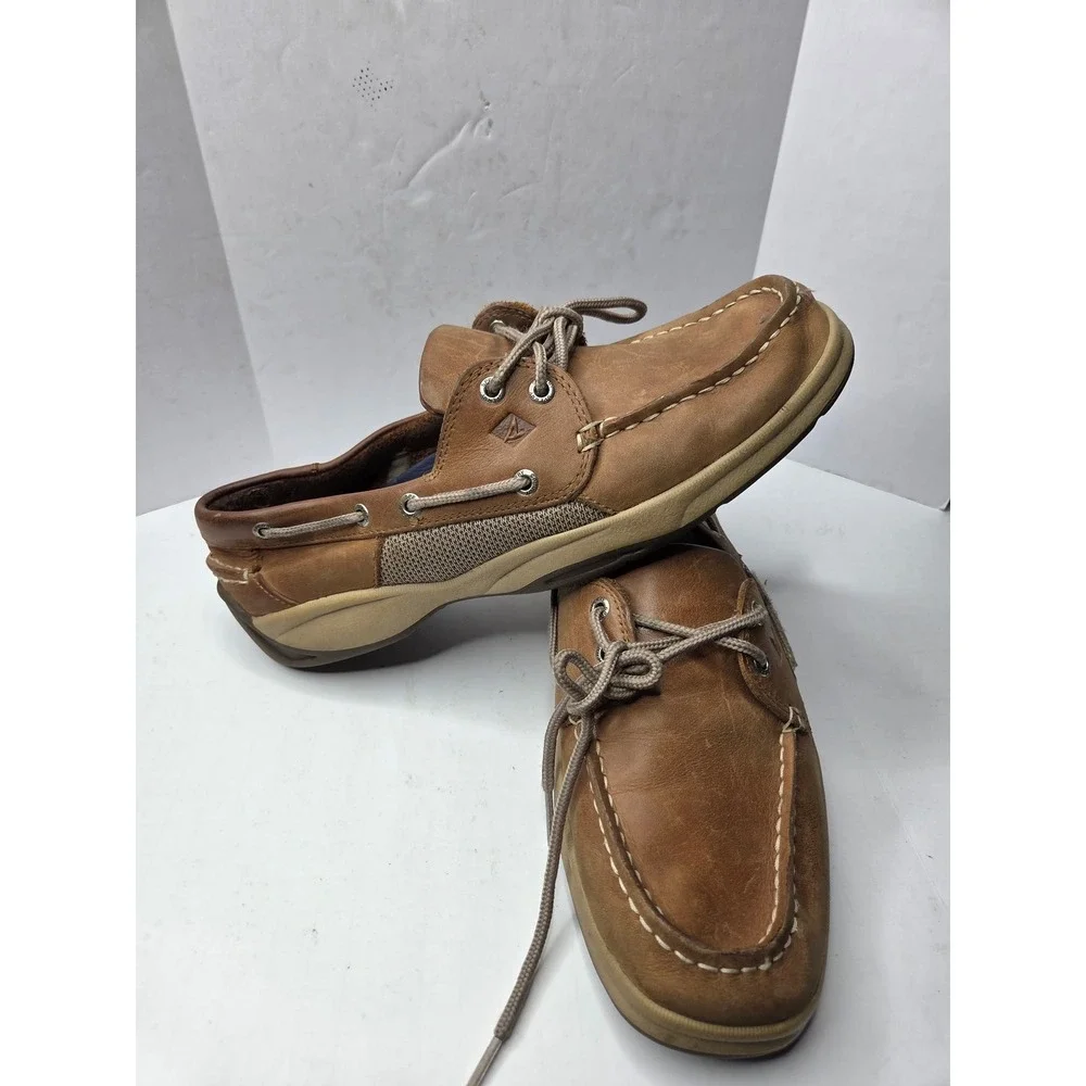 Sperry Top-Sider Mens Billfish Tan Leather Boat Shoes STS22664 Size 10